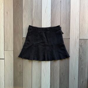 American Eagle Y2K women's gray wool blend ruffle mini skirt.
